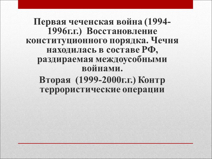 Первая чеченская война (1994- 1996г