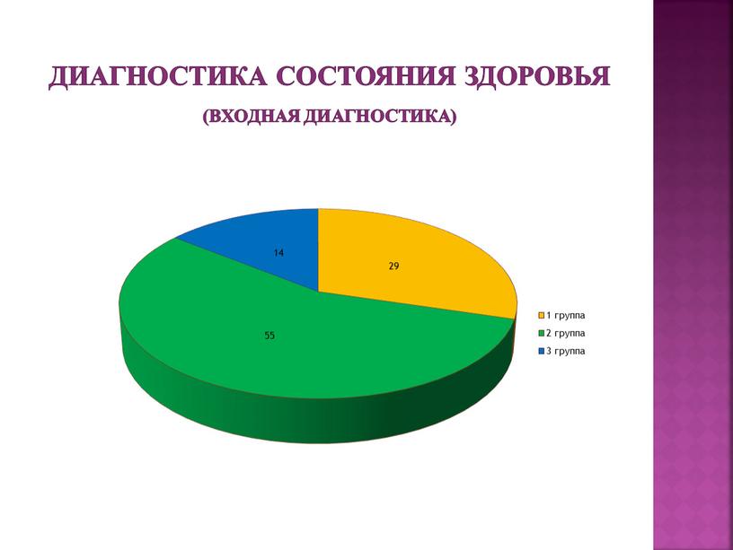 Диагностика состояния здоровья (входная диагностика)