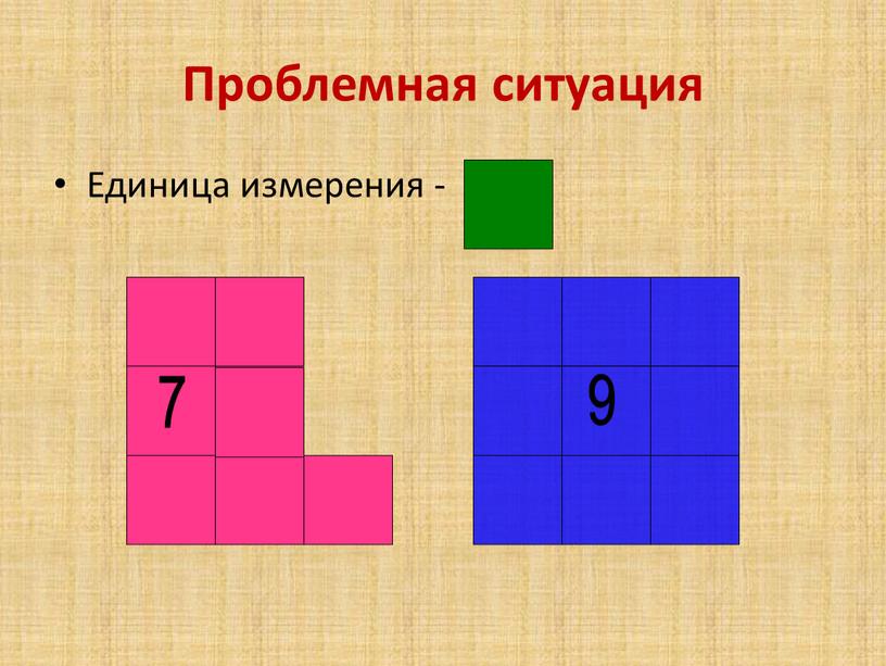 Проблемная ситуация Единица измерения - 7 9