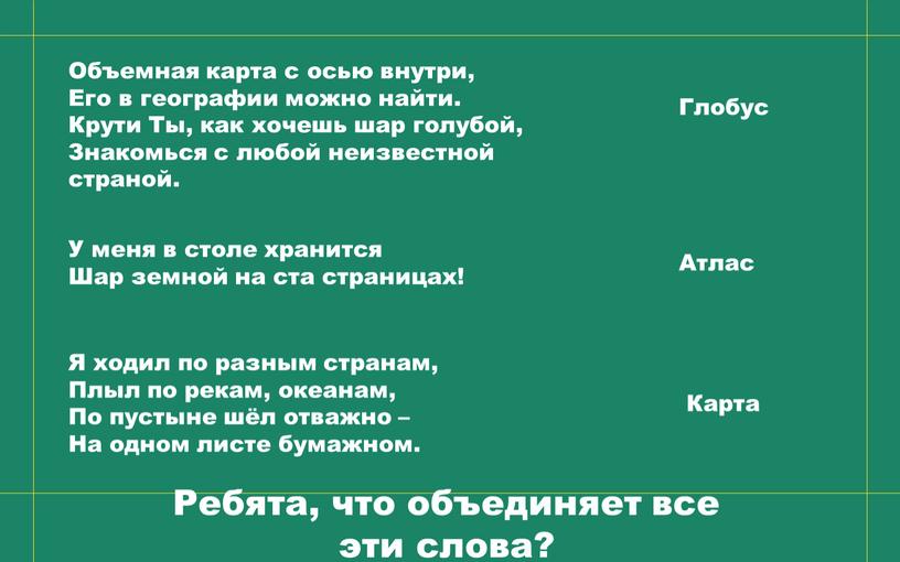 Объемная карта с осью внутри, Его в географии можно найти