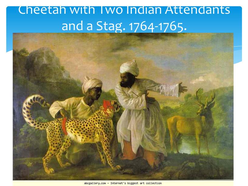 Cheetah with Two Indian Attendants and a
