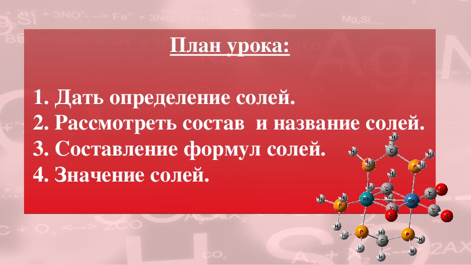 Презентация на тему соли 11 класс химия