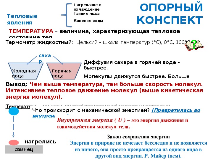 Тепловое движение физика 8 класс презентация