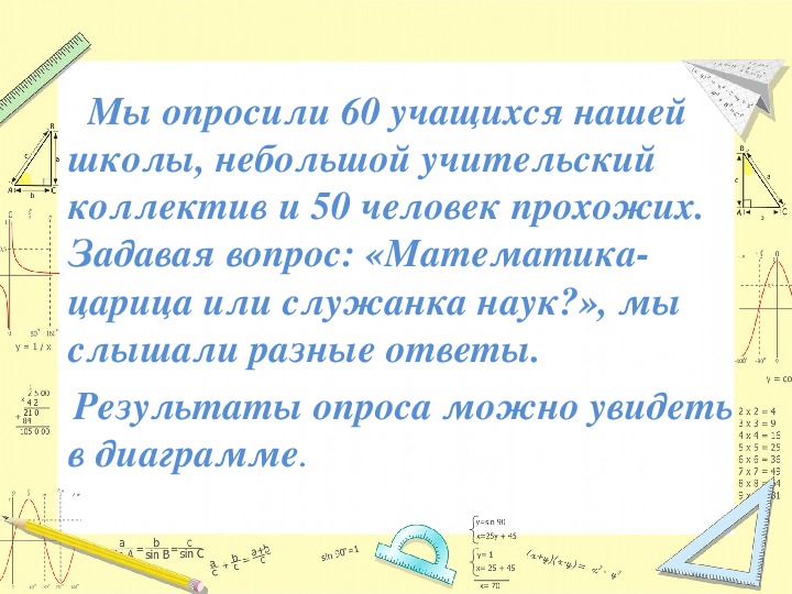 Математика царица наук или слуга для других наук проект