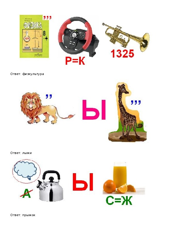 Ребусы по физкультуре 3 класс с ответами в картинках