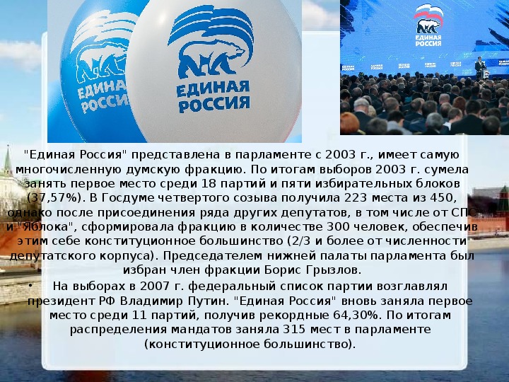 Политическая партия единая россия презентация