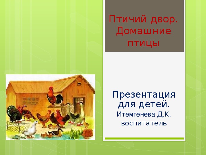 Обложка для материала презентация окружающий мир Птичий двор дом птицы