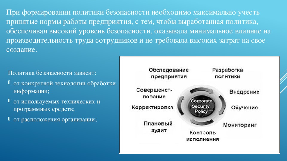 Политика безопасности. Политика безопасности предприятия. Политика информационной безопасности. Формирование политики безопасности. Структура политики информационной безопасности.