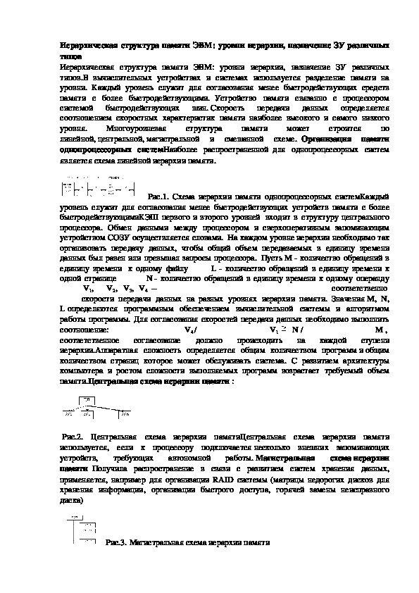 Обложка для материала Лекция "Иерархическая структура памяти ЭВМ"