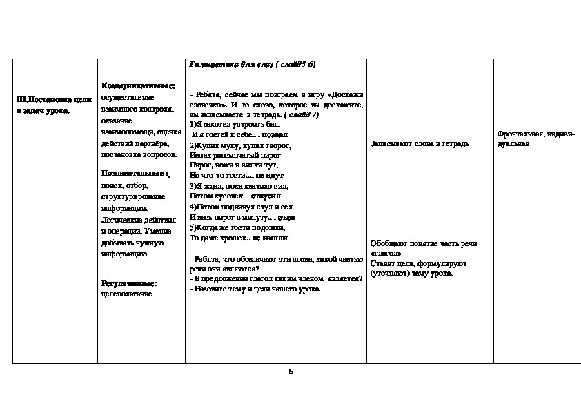 Технологическая карта на стул