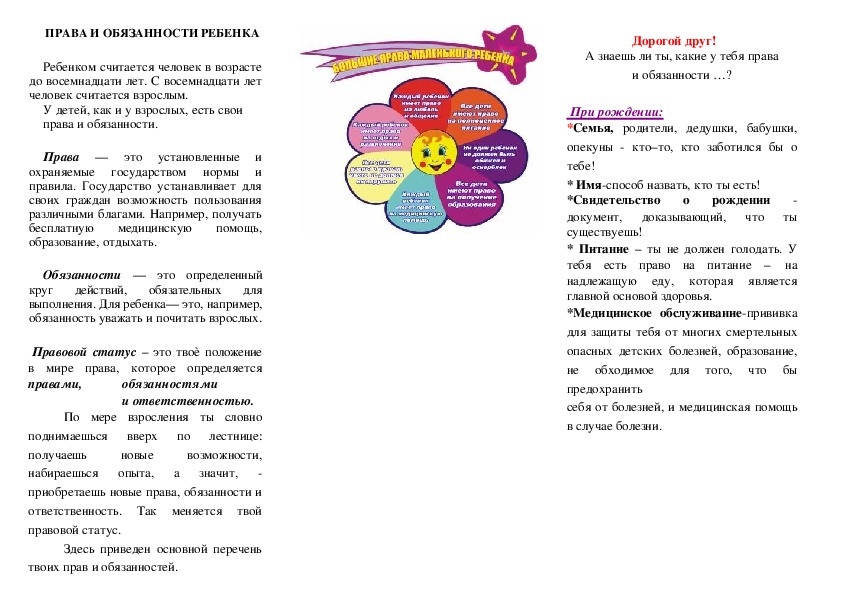 История детских обязанностей проект