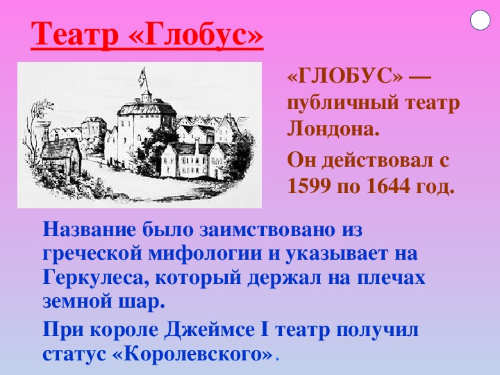 Театр шекспира презентация по мхк 10 класс