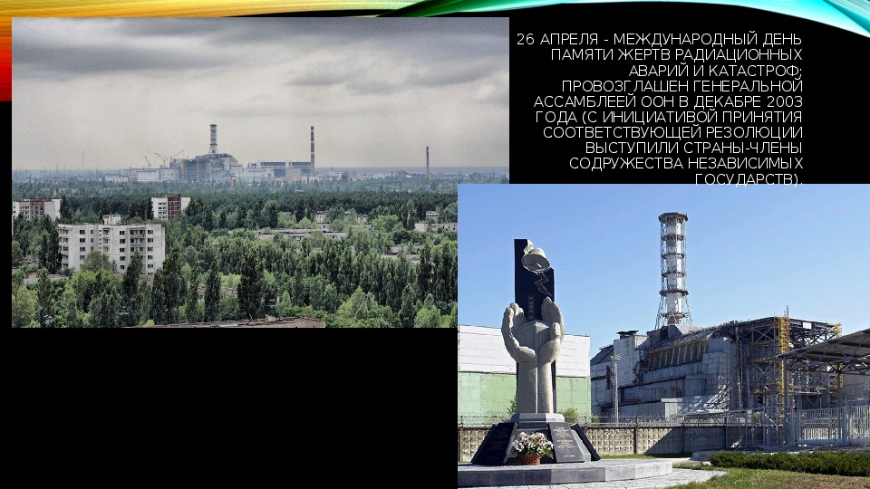 Международный день памяти о чернобыльской катастрофе. 26 Апреля Чернобыль. Чернобыль 26 апреля слайд. Международный день памяти жертв радиационных аварий и катастроф. Презентация о Чернобыле.