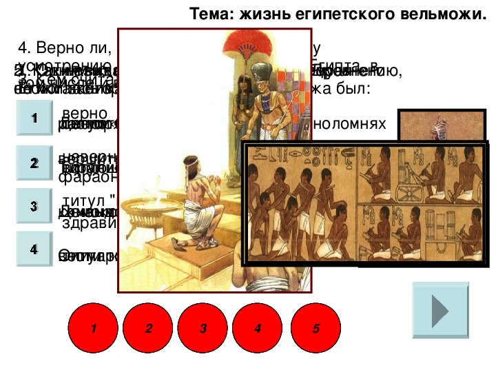 Технологическая карта урока жизнь египетского вельможи