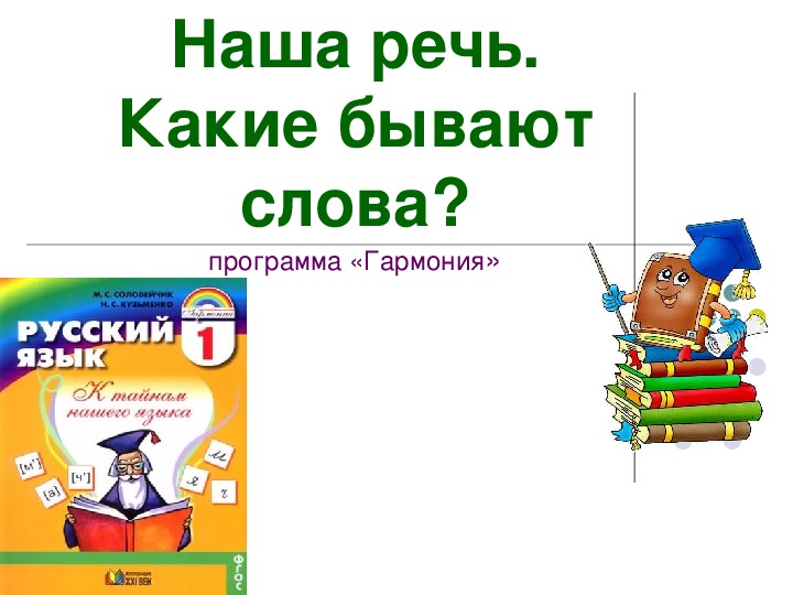 Презентации по русскому языку для 1 класса на тему "Наша речь. Какие бывают слова? Имена собственные"