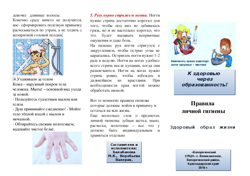 Презентация на тему правила личной гигиены и здоровья обж 11 класс