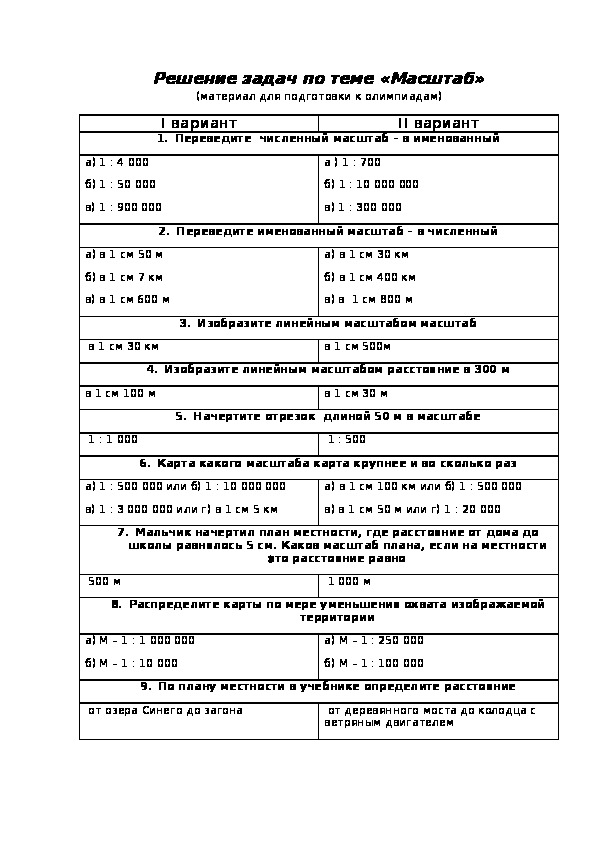 Задачи для подготовки к олимпиадам