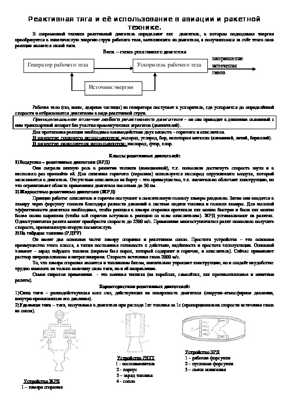 Обложка для материала Плакат "Реактивная тяга и её использование в ракетной технике"