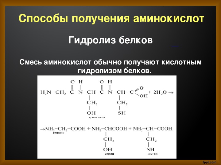 Получение белков. Гидролиз аминокислот. Кислотный гидролиз белков. Способы получения аминокислот. Способы получения аминокислот реакции.