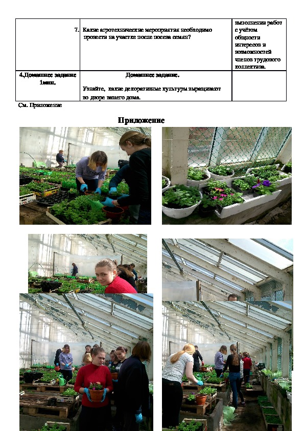 Практическая работа втеплице