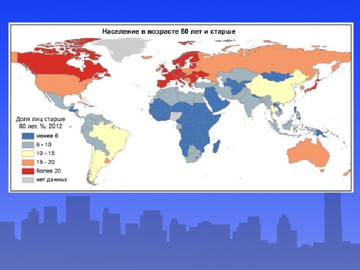 Карта возрастов россии. Старение населения статистика.