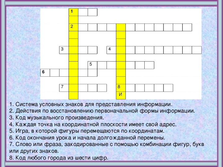 Звуковая карта это в информатике кроссворд