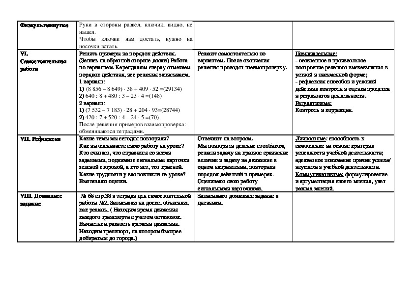 География план конспект уроков 8 класс