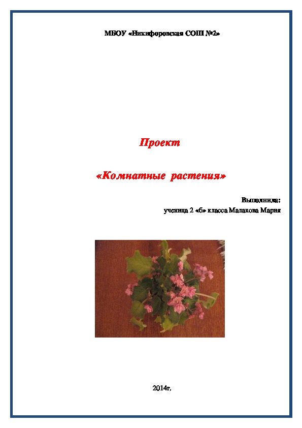 Проект "Аптека на подоконнике"