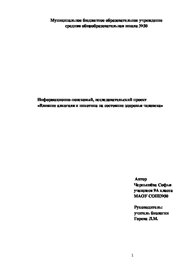 Информационно-исследовательский проект 