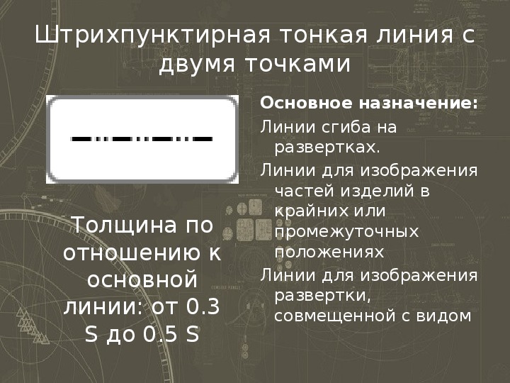 Штрихпунктирная тонкая линия на чертеже