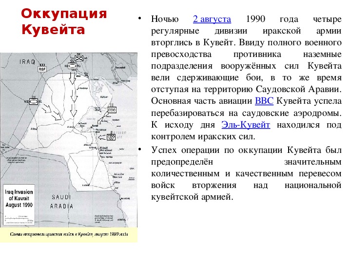 Война в персидском заливе карта