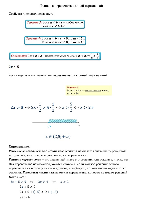 Неравенства с одной переменной 8 класс презентация