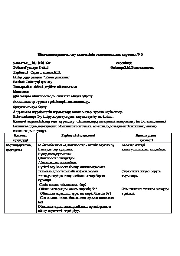 Көліктер тех карта балабақшада сөйлеуді дамыту