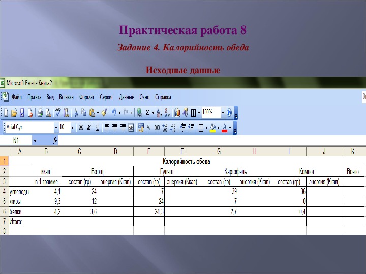 Презентация по информатике электронные таблицы 9 класс