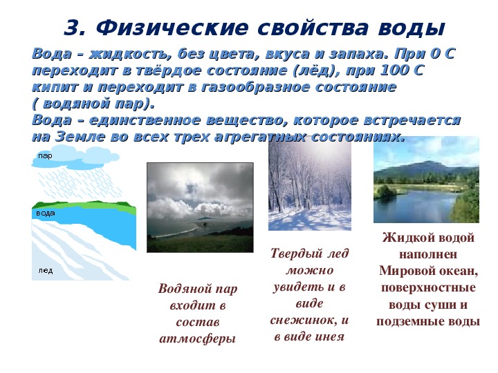 Презентация вода в природе 3 класс