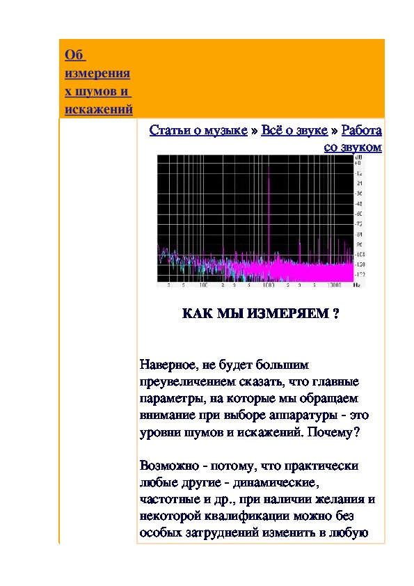 Обложка для материала Статья: Об измерениях шумов и искажений