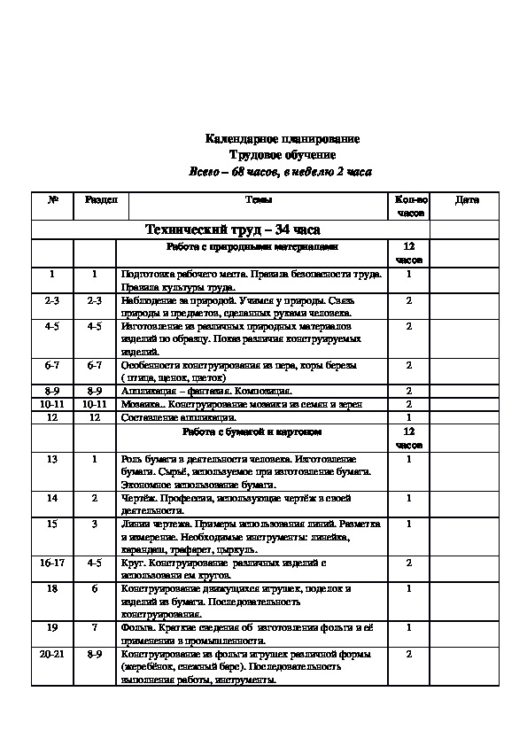 План по труду. Календарный план по труду. Трудовое обучение календарно тематическое планирование. Календарно-тематическое планирование по трудовому обучению РБ. Трудовое обучение 1 класс КТП.