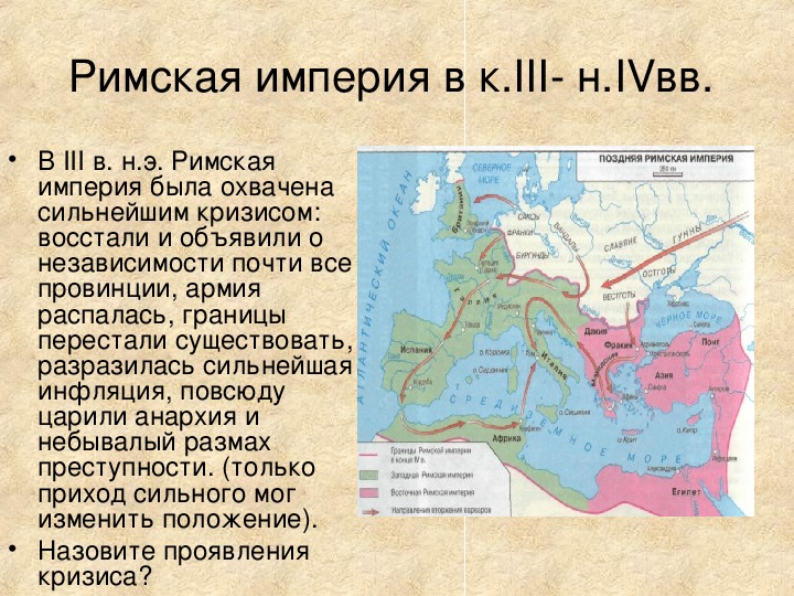 Кризис римской империи презентация 5 класс