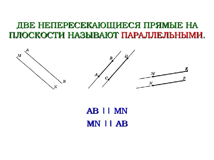 Дайте определение параллельных прямых выполните чертеж