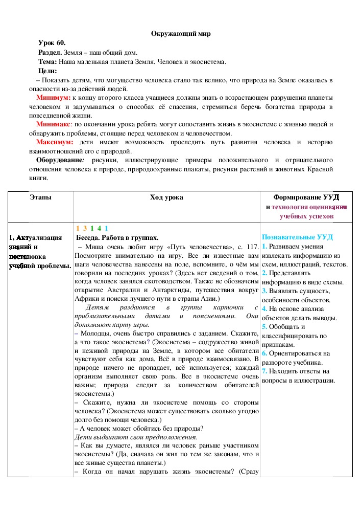 Обложка для материала Наша маленькая планета Земля. Человек и экосистема.