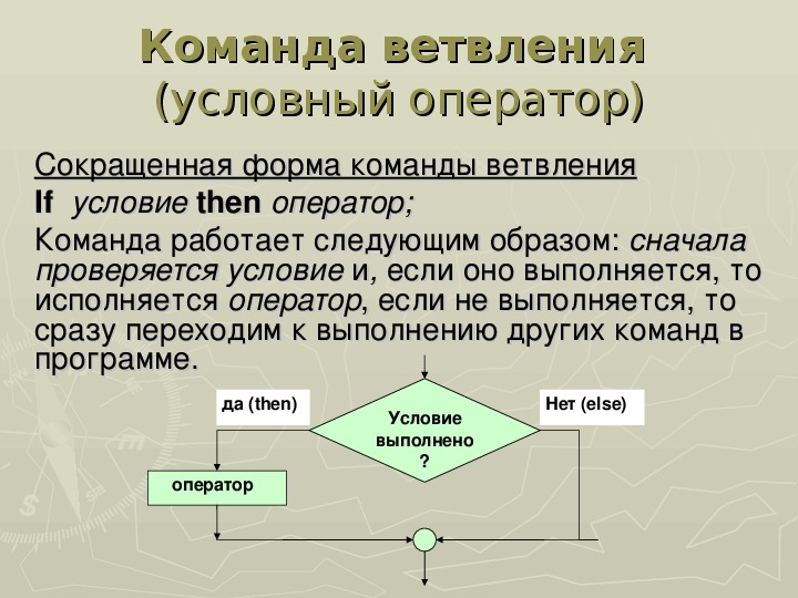 Составные условия строятся из простых с помощью