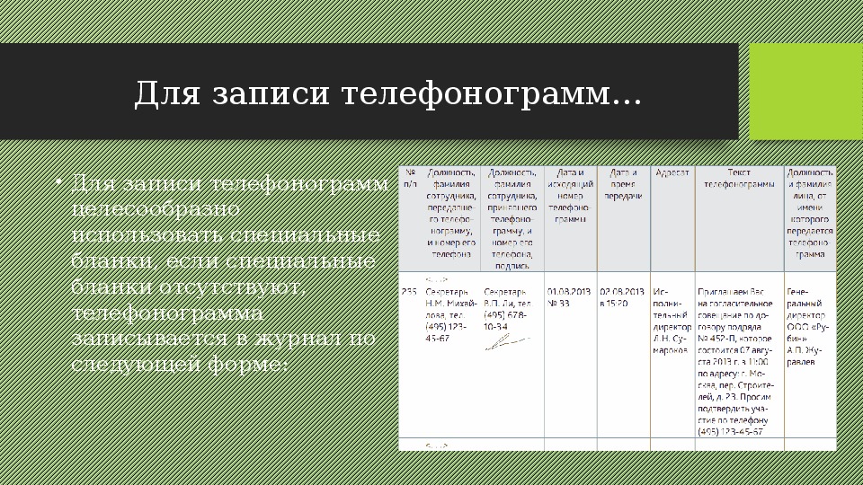 Журнал телефонограмм образец форма