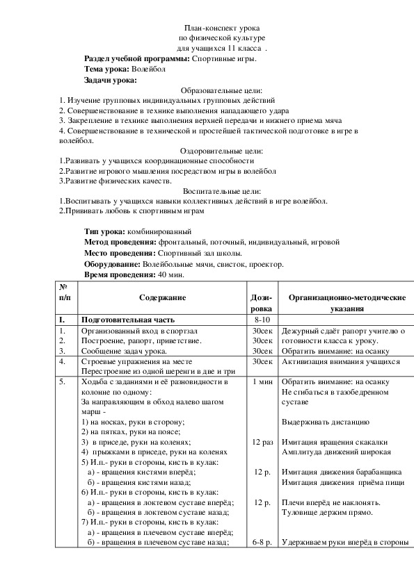 План конспект спортивного мероприятия