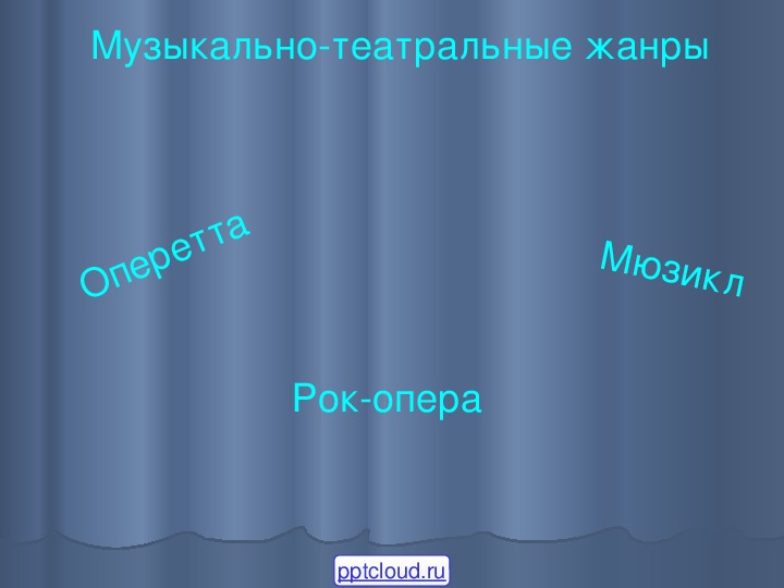 Презентация по музыке. Тема урока: Музыкально-театральные жанры (9 класс).