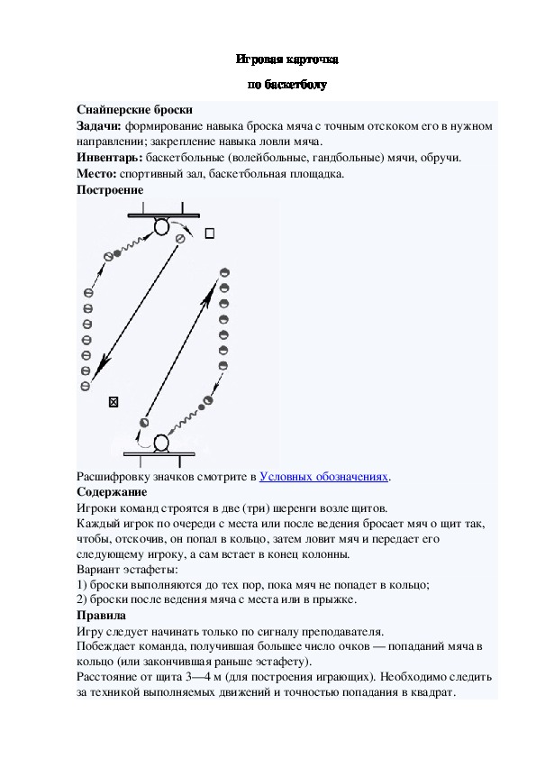Обложка для материала Игровая карточка "Снайперские броски"