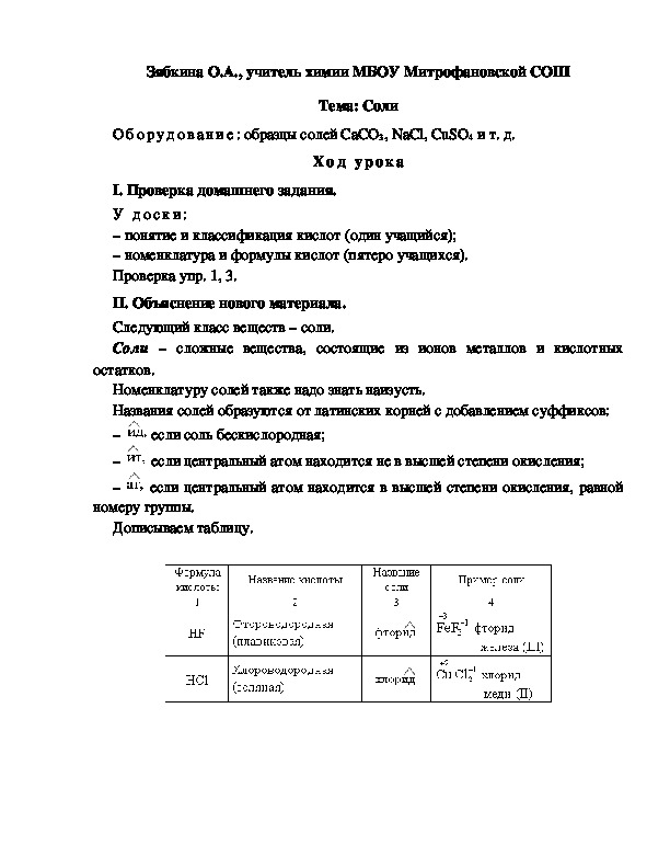 Обложка для материала Тема: Соли