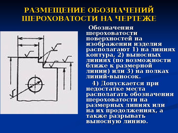 Выноска шероховатости на чертеже