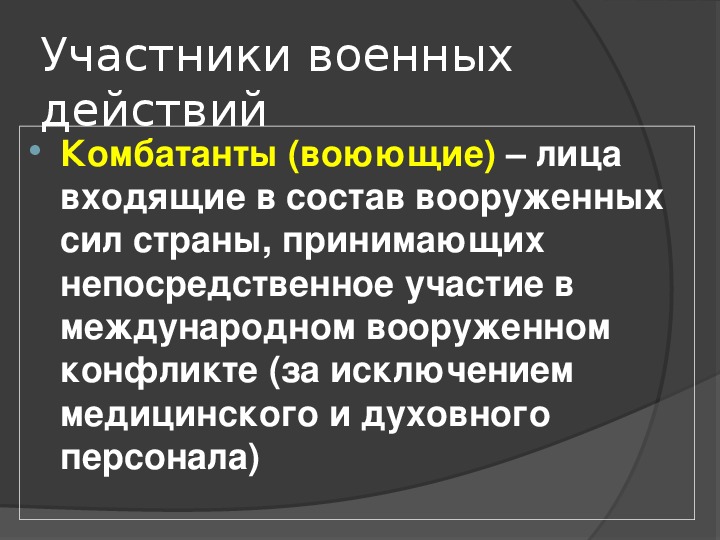 Военные аспекты международного права презентация