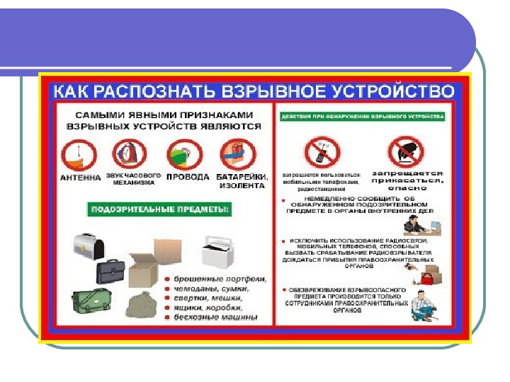 Признаки взрывного устройства картинки