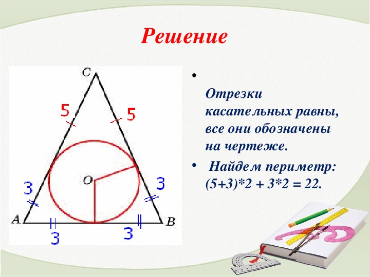 Презентация по геометрии 8 класс вписанная окружность